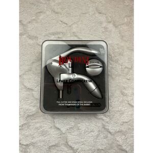 HOUDINI Lever Corkscrew, Silver,Foil Cutter,‎ & spare Spiral w/ Case